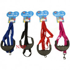 SOFT RUBBER HANDLE COMFORT HANDLE DOG LEAD 4 COLOURS - (LENGH 120CM X 2CM WIDTH)