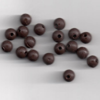 6mm SOFT RUBBER SHOCK BEADS FOR RIGS & STOPS MUD BROWN Pack of 20 approx (made in uk)