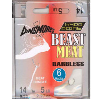 BEAST MEAT SIZE 10 BARBLESS RIG Pack of 6 DINSMORES