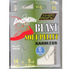 BEAST SOFT PELLET SIZE 10 BARBLESS RIG Pack of 6 DINSMORES