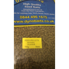 NATURAL FLAVOUR FEEDER PELLETS 4mm DYNO BAITS 750g bag