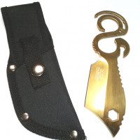 6.5 inch Fixed Blade 3CR13 Steel knife and Mult-tool with Nylon Sheath WARTECH Gold (HWT-206-GD)