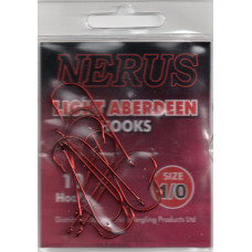 NERUS SEA HOOKS LIGHT ABERDEEN SIZE 1/0 ( pack of 10 hooks )