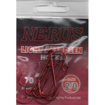 NERUS SEA HOOKS LIGHT ABERDEEN SIZE 2/0 ( pack of 10 hooks )