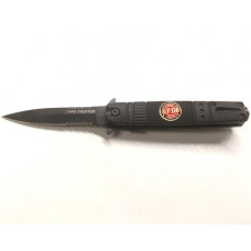 7 inch Lock Knive Action Tactical Rescue Knives P-528-FBK (Fire Fighter) FD (Black)