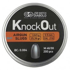 JSB Knockout Slug .218 Pellets 5.50mm .22 calibre 25.39gr Tins of 200