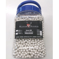 5000 x 6mm King Arms 20g White Polished Airsoft BB Gun Pellets in Tub with handle