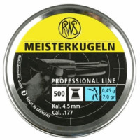 RWS meisterkugeln flat head .177 calibre air pistol pellets light .45gms, 7.00 grains recommended for pistols 4.49mm