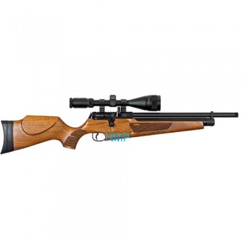 Webley Raider 12 Classic PCP Air Rifle, Integrated Quantum Silencer Ambi-Dextrous Walnut Wooden Stock 14 Shot .177 Calibre